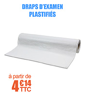 Drap d'examen plastifi 21g 100% recycl largeur 50 cm - Fabrication europenne - Rob Mdical materiel medical