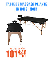 Table de massage pliante en bois largeur 60 cm - Noir - avec housse de transport - Salamender materiel medical