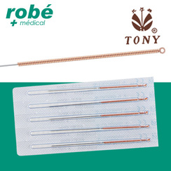 Aiguilles d'acupuncture Tony striles, manche en cuivre - Sans guide et silicones