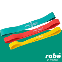Bandes lastiques d'exercice Rubber-Band - Rsistance diffrente selon le coloris - 28,5 cm de long