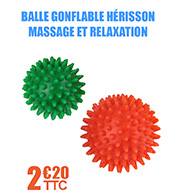 Balle gonflable hérisson - avec picots sensoriels - pour le massage et la relaxation