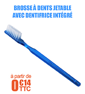 Brosse  dents jetable avec dentifrice intgr 