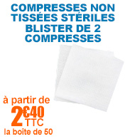Compresses non tissées stériles - blister de 2 compresses - Boite de 50 blisters - ROBÉ MÉDICAL
