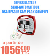 Défibrillateur semi-automatique DSA RESCUE SAM Pack complet