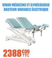 Divan médecine et gynécologie Ecopostural hauteur variable électrique - Largeur 62 cm