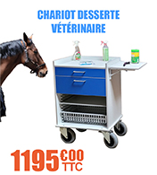 Chariot desserte vétérinaire avec plateau, tablette rabattable, bacs et paniers - Bleue ou blanche