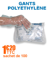 Gants polyéthylène Robé Médical - Sachet de 100