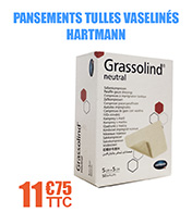 Pansements tulles vaselinés Grassolind® 5,5 x 5,5 cm - Hartmann - Boîte de 50