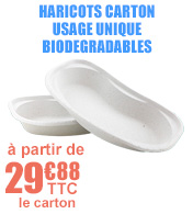 Haricots carton usage unique biodegradables,  Lot de 300