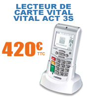 Lecteur de carte vitale trifente complet nomade VITAL ACT 3S - Compatible PC-SC