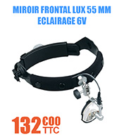 Miroir frontal Lux 55 mm Type Storz - Eclairage 6V - Alimentation secteur