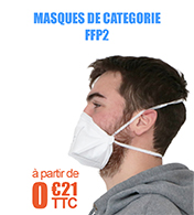 Masque FFP2 CARINE MEDICAL - forme bec de canard EN 149:2001 - Boîte de 30 masques