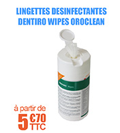 Lingettes Désinfectantes Dentiro Wipes Oroclean - 20 x 14,5