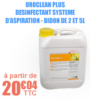 Oroclean Plus désinfectant système d'aspiration - Bidon de 2 et 5L.