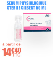 Sérum physiologique GILBERT stérile 0.9% - Monodose de 50 ml - Boîte de 32 doses.