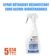 Spray détergent désinfectant sans alcool - Surfaces et dispositifs médicaux - ROBEMED