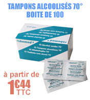 Tampons alcoolisés  70° - boîte de 100 - ROBEMED