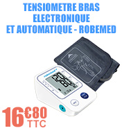 Tensiomètre bras  électronique - ROBEMED - avec mémoires et indicateur d'arythmie