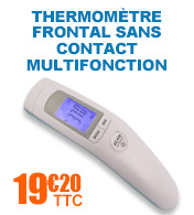 Thermomètre frontal Teriva EGO PERSONA - sans contact - multifonction - avec piles 