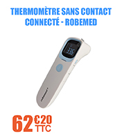 Thermomètre sans contact connecté - prise frontale et auriculaire- THE920 ROBEMED by Medeo