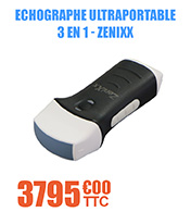 Échographe doppler ZeniXx CTX100 ultraportable avec sondes convexe et linéraire, triple fréquences materiel medical