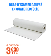 Drap d'examen gaufr ouate recycle 135 formats 50 x 34 cm  Fabrication europenne - Rob Mdical materiel medical