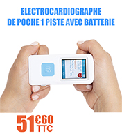 Electrocardiographe de poche 1 piste avec batterie rechargeable - Bluetooth materiel medical