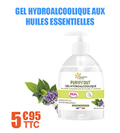 Gel hydroalcoolique aux huiles essentielles BIO - Flacon pompe de 495 ml - Fleurance Nature materiel medical