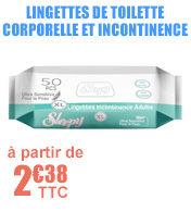 Lingettes de toilette corporelle et incontinence adulte SLEEPY - Pack de 50 materiel medical