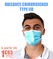 OFFRE SPECIALE jusqu'au 31 mars - Masques chirurgicaux Type IIR EFB>99++ - Boîte de 50 - ROBEMED materiel medical