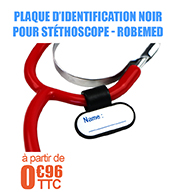 Plaque d'identification pour stthoscope - Coloris noir - Robemed materiel medical
