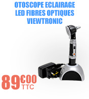 Otoscope éclairage LED fibres optiques batterie et chargeur Viewtronic materiel medical