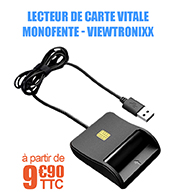 Lecteur de carte vitale monofente horizontal PC|SC - USB2.0 - ViewTroniXx materiel medical
