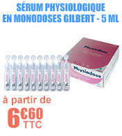 Sérum physiologique en monodoses de 5ml GILBERT - Boîte de 100 doses materiel medical