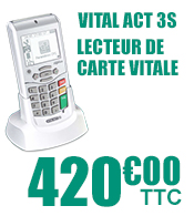 Lecteur de carte vitale trifente complet nomade VITAL ACT 3S - Compatible PC-SC materiel medical