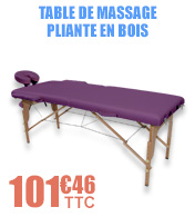 Table de massage pliante en bois largeur 60 cm - Prune - avec housse de transport - Salamender materiel medical