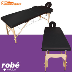 Table de massage pliante en bois largeur 60 ou 70 cm - Noir - avec housse de transport - Salamender