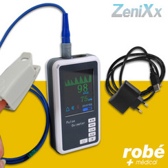 Saturometre oxymetre portable batterie rechargeable secteur ZeniXx II+