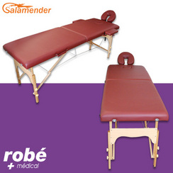 Table de massage pliante en bois largeur 60 cm Burgundy - avec housse de transport - Salamender