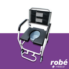 Chaise de Toilette Pliable,Chaise Toilette Percée Réglable en Hauteur avec  Accoudoir et Seau de Toilette,Antidérapante Chaise Percée pour Patients
