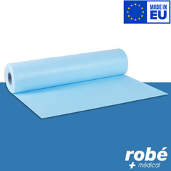 Drap d'examen gaufré plastifié Bleu largeur 50 cm - 27g - Fabrication européenne - ROBÉ MÉDICAL