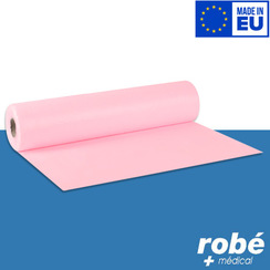 Drap d'examen gaufré plastifié Rose largeur 50 cm - 27g - Fabrication européenne - ROBÉ MÉDICAL