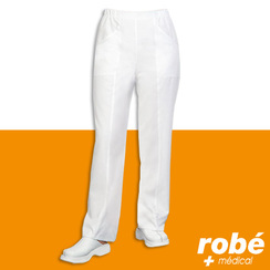 Pantalon médical blanc pour femme.