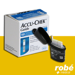 Bandelettes test de glycémie pour lecteur Accu-Chek Guide - Boîte de 50
