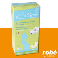 Serviette maternit en coton bio Silvercare - Bote de 10