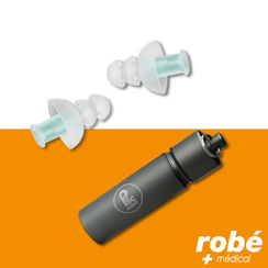 Bouchon d'oreilles antibruit avec filtre Plic audio - Spécial natation -  Réutilisable - Bouchons d'oreilles - Robé vente matériel médical