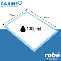 Alèses absorbantes à usage unique - CARINE® Premium - 60 x 90 cm - 1000 ml - Paquet de 30