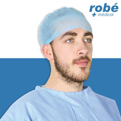 Calot chirurgien non-tissé 25g par m² à usage unique - Charlottes - Robé  vente matériel médical