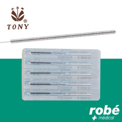 Aiguilles d'acupuncture Tony striles type Corennes avec manche en acier et silicones