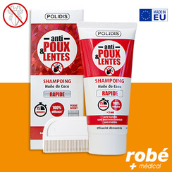  Shampoing anti poux et lentes - Traitement cheveux - 15 minutes - 100ml - Laboratoire Polidis